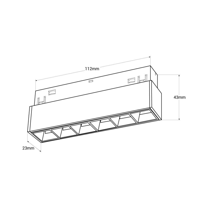Faretto Lineare Magnetico 48V | 6W |  UGR | Nero