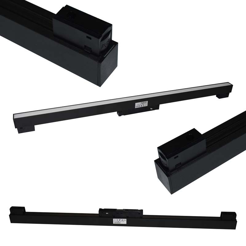 Faretto Lineare Magnetico 20w | Nero | Diffusore Opale