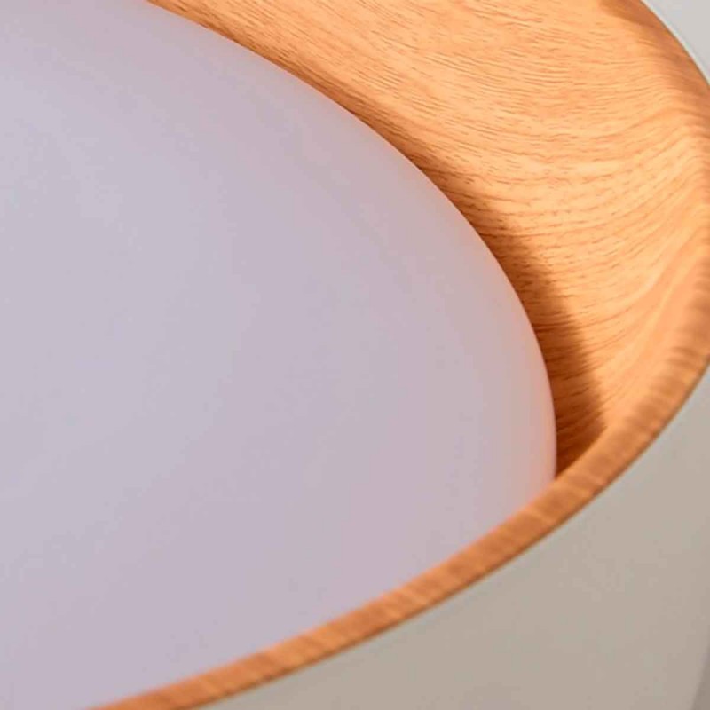 Lampada LED ADRO Bianca con Dettaglio in Legno | 28w
