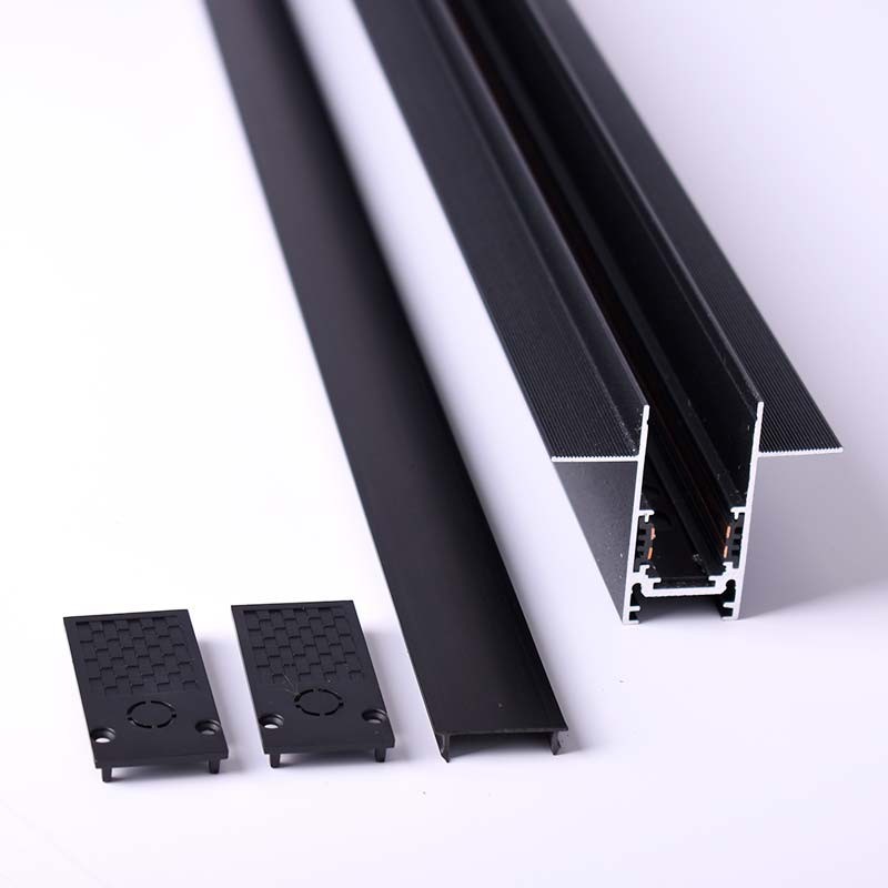 Binario da incasso Magnetico di 2 Metri | 48v | Nero