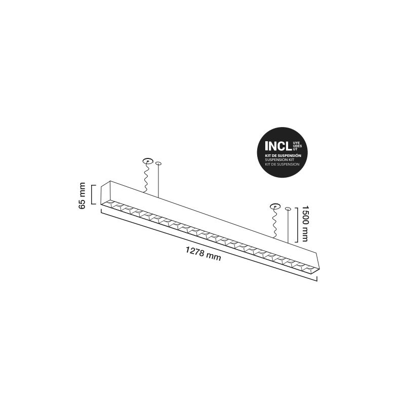 Lineare Led-Hängeleuchte Jacob | 30w | UGR16