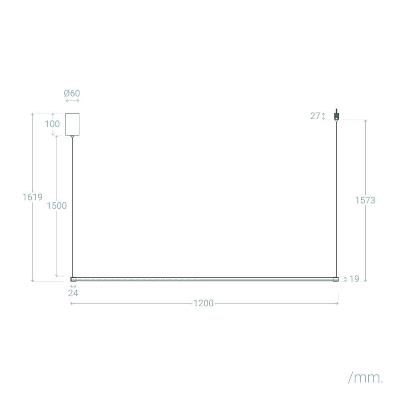 Lineare Pendelleuchte 12w Lisa | 120cm |