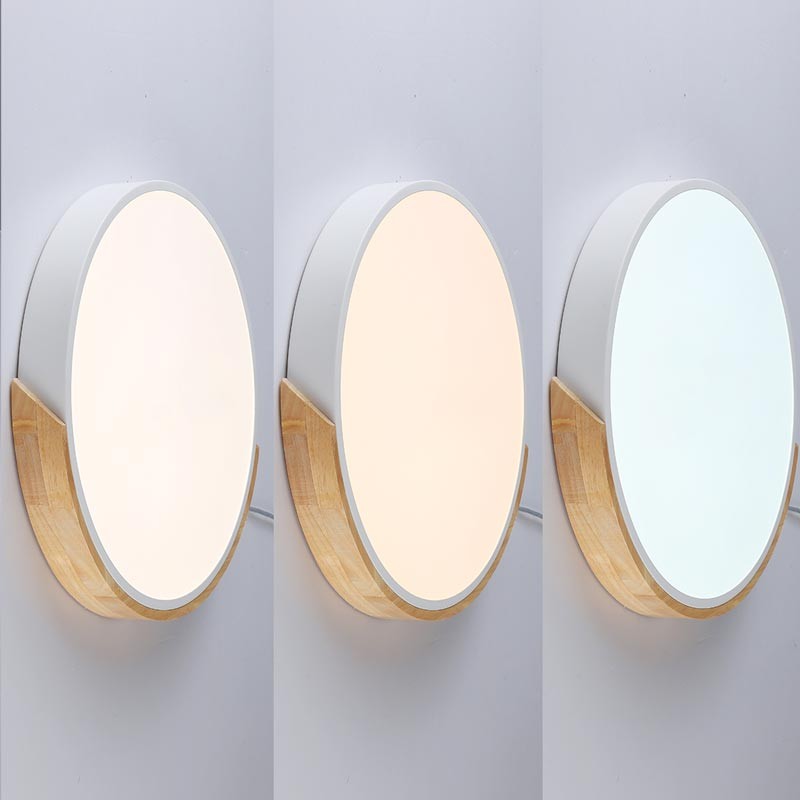 Plafoniera LED | Circolare | CCT in Legno 36w ø 500mm