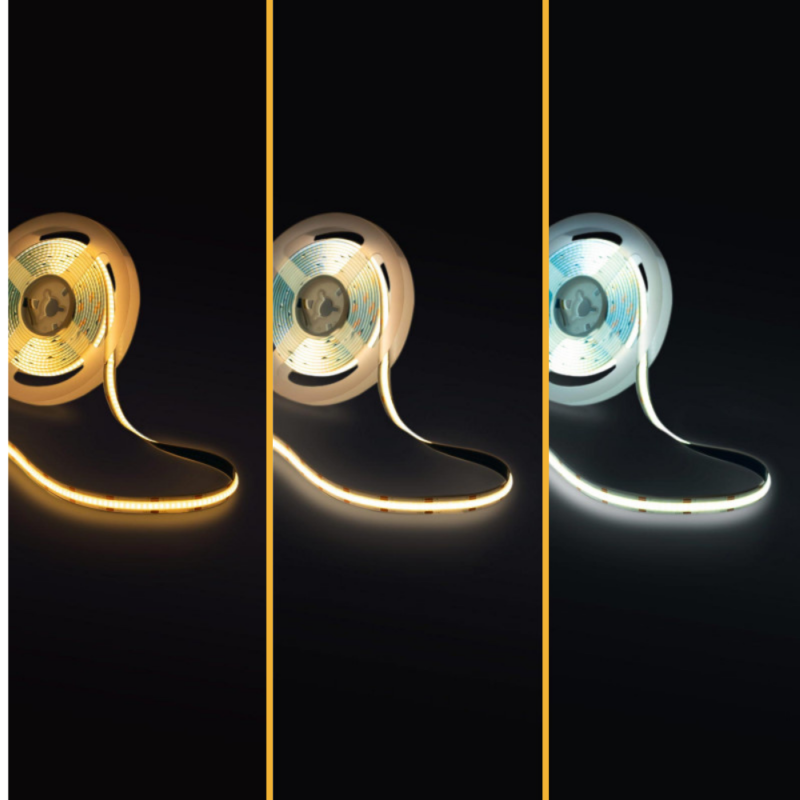 COB CCT LED Streifen | 14W/m | 10mm | IP20 | 24v | 5 Meter
