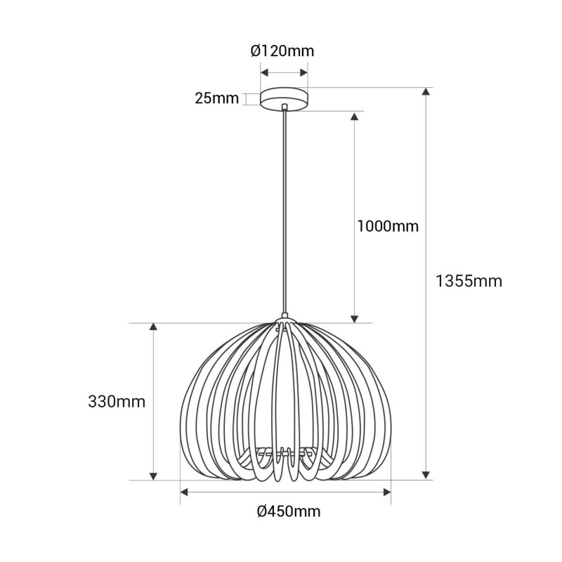 Hängeleuchte aus Holz 'VENEZIA' | Ø 45cm | E27