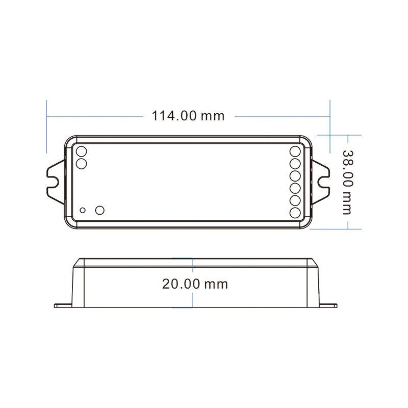 Controller RGB+CCT | 12-48V DC | 15A | RF 2.4G