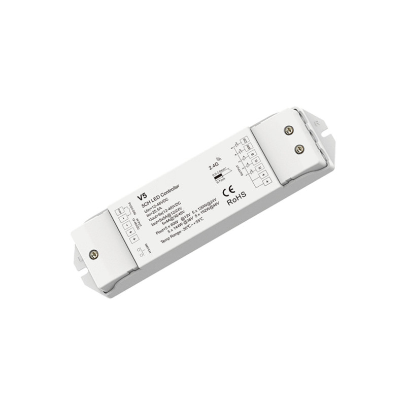Controller RGB+CCT | 12-48V DC | 25A | RF 2.4G | PUSH