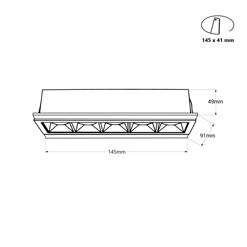 Linearer LED-Einbaustrahler | UGR 18 | 12w