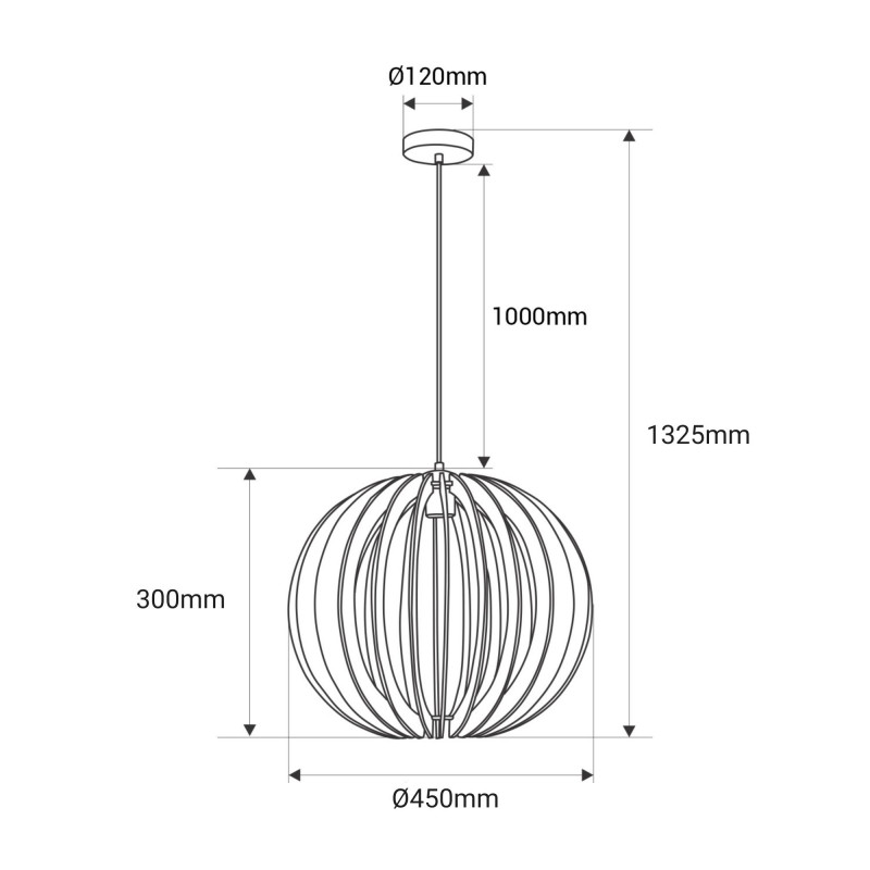 Hängeleuchte aus Holz 'GRETTA' | Ø 45cm | E27