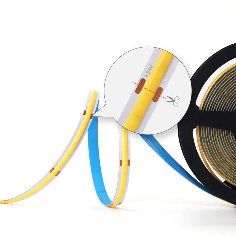 COB LED-Streifen 24V | Einfarbig | 12W/m | IP20 | 10MT