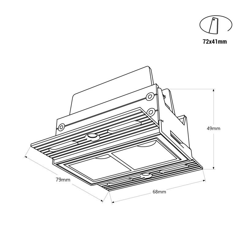 Linearer LED-Einbaustrahler | UGR 18 | 4w