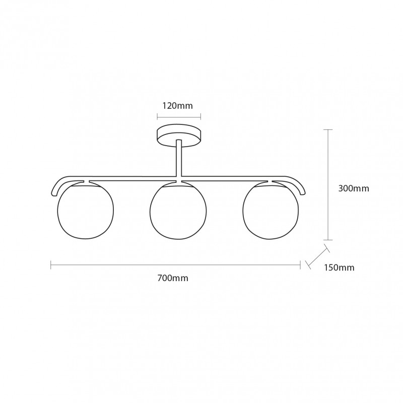 Lampada da Soffitto tripla sfera TERINA