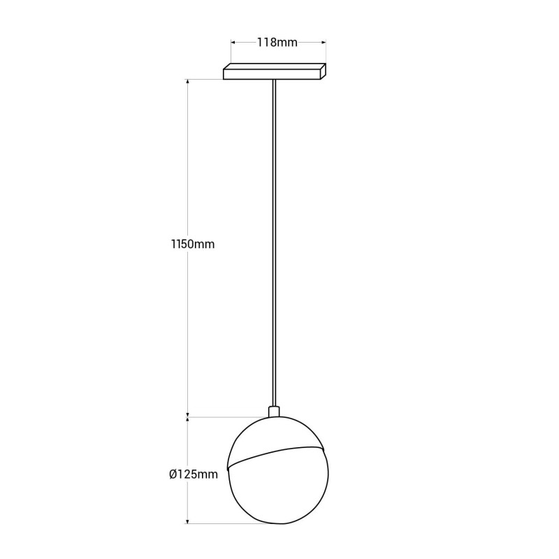 Lampada a sospensione sfera per binario magnetico 48V  6W