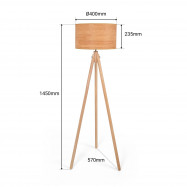 Lampada da terra a treppiede MARISA  in Legno